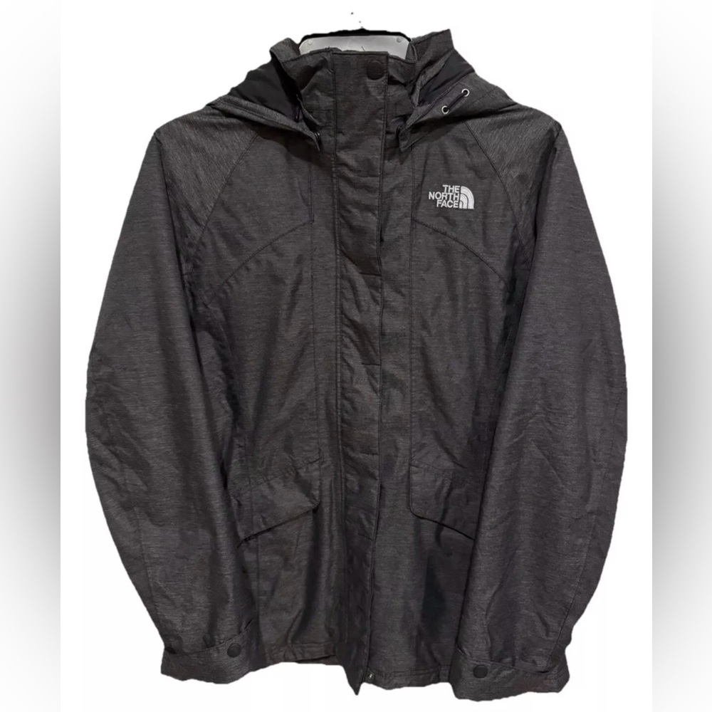 Women's North Face Hyvent Hooded Winter Jacket Charcoal‎ Gray Small Outerwear